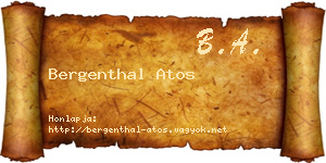 Bergenthal Atos névjegykártya